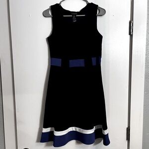 Enfocus Studio NWOT Blue White  Color Block Dress Size 8